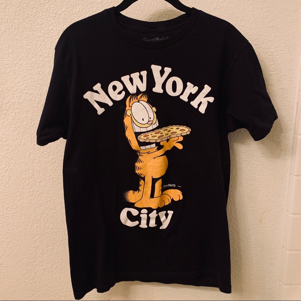 Garfield New York City NYC Pizza Shirt